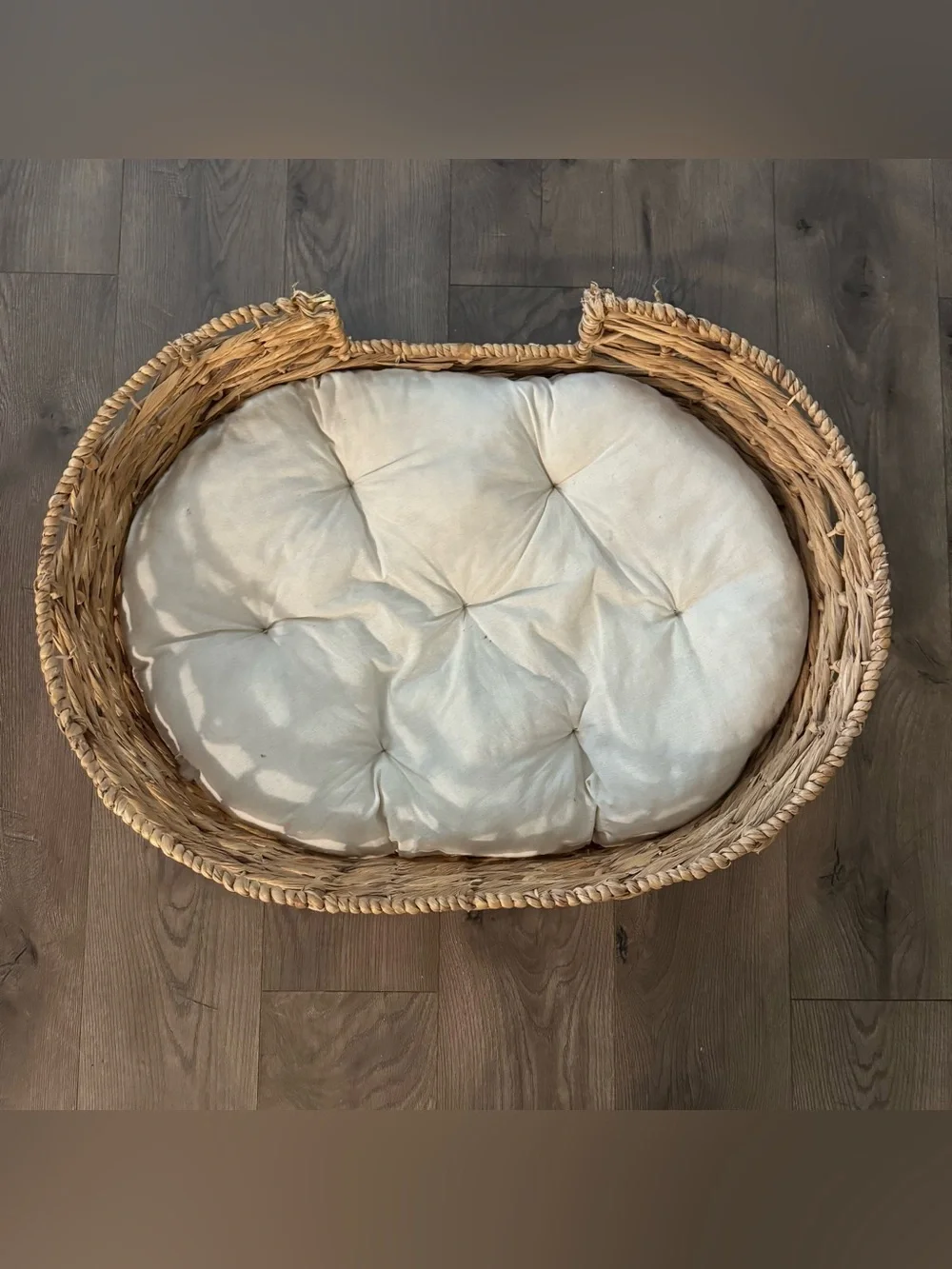 Two Dog Beds – Wicker Boutique Bed + Nandog Plush Bed – Set of